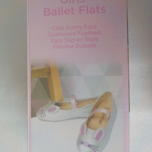 Girl's Silver/Pink Bunny Face Ballet Shoes NWT - Picture 7 of 8